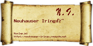 Neuhauser Iringó névjegykártya